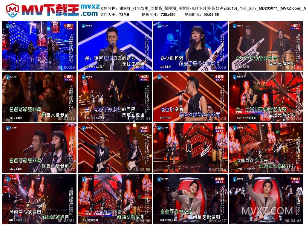 谢霆锋_打包安琪_刘郡格_徐暐翔_邓紫霄-光辉岁月(中国好声音2018)_粤语_流行_MD205077